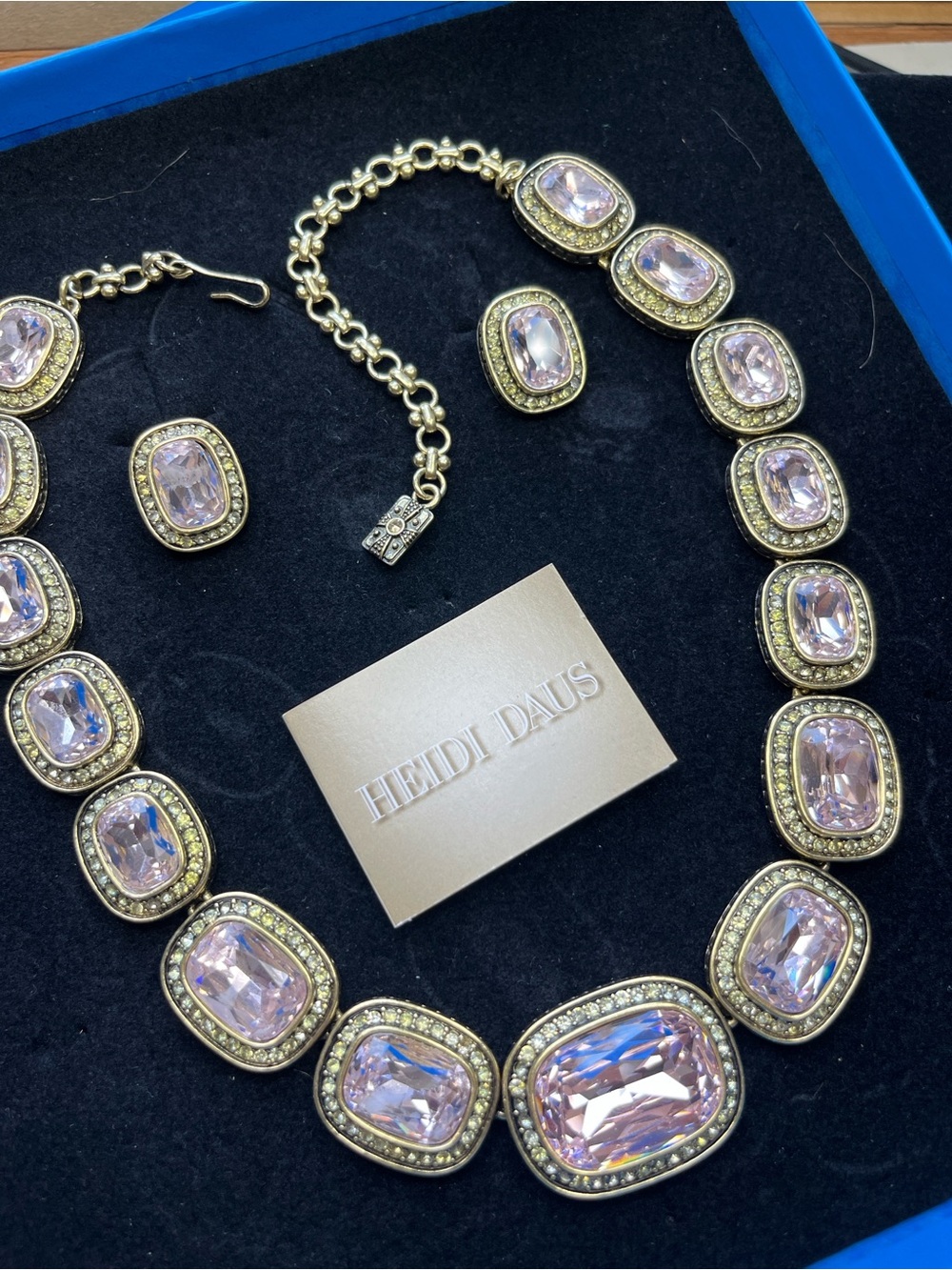 HEIDI DAUS 2018 “Exquisite Elegance" Light Rose Crystal Necklace/Earring Set